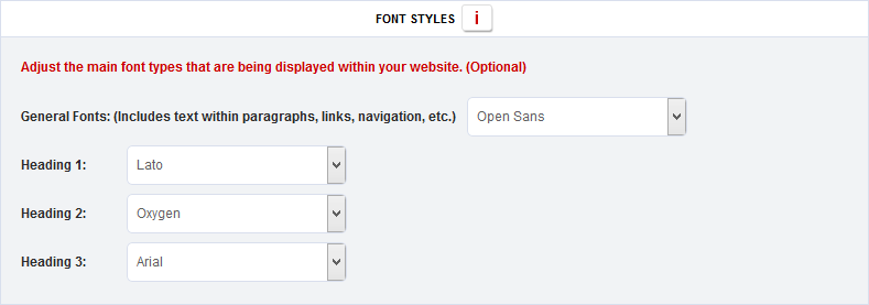 Adjusting Font Types