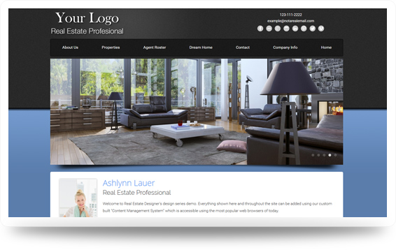 Real Estate Advantage-Blue Website Template Design Preview - Click to View