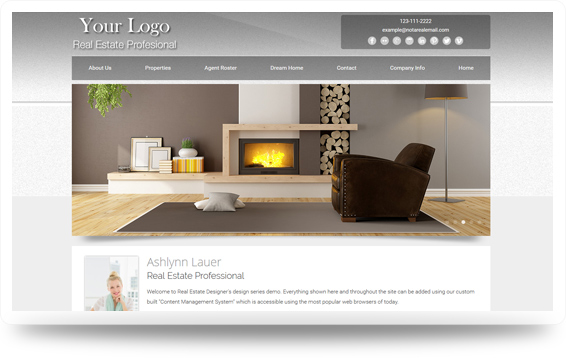 Real Estate Authentic-Light-Grey Website Template Design Preview - Click to View
