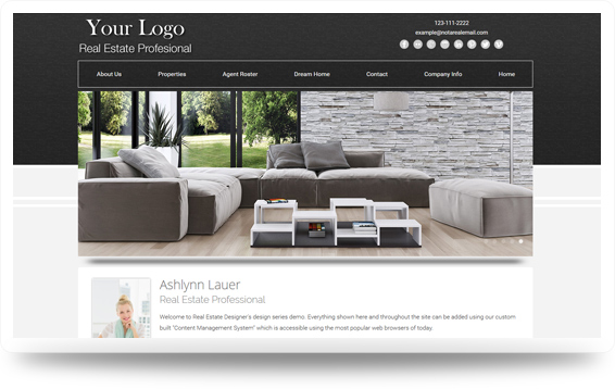 Real Estate Backsplash-Grey Website Template Design Preview - Click to View