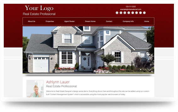 Real Estate Backsplash-Red Website Template Design Preview - Click to View