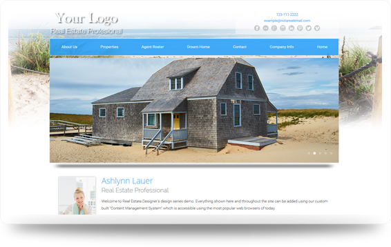 Real Estate Beach-Dunes Website Template Design Preview - Click to View