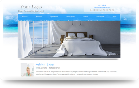 Real Estate Beach-White-Sands Website Template Design Preview - Click to View