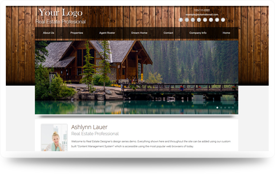 Real Estate Cabin-Chestnut Website Template Design Preview - Click to View