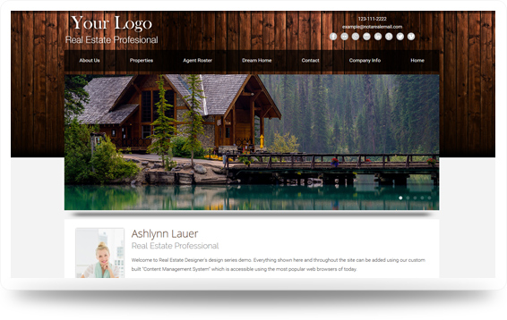 Real Estate Cabin-Rustic Website Template Design Preview - Click to View
