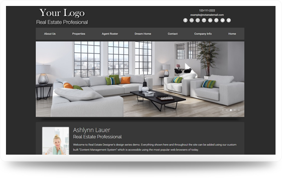 Real Estate Clean-Grey Website Template Design Preview - Click to View