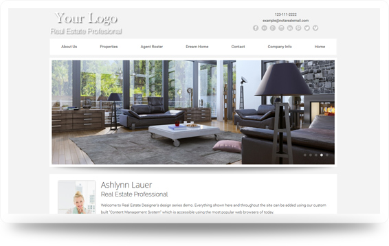Real Estate Crisp-Grey Website Template Design Preview - Click to View