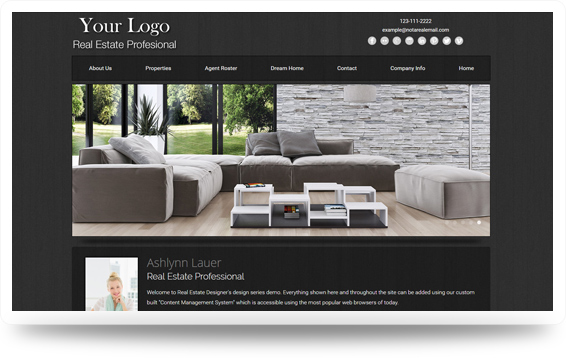 Real Estate Refined-Grey Website Template Design Preview - Click to View