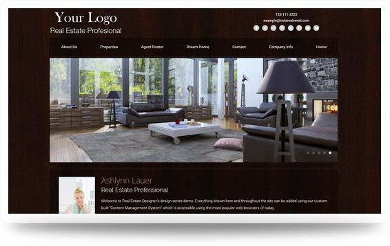Real Estate Woodspiration-Dark Website Template Design Preview - Click to View