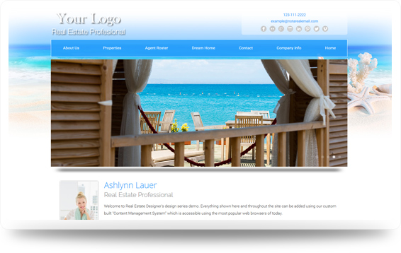 Real Estate Beach-Shells Website Template Design Preview - Click to View
