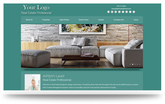 Real Estate Clean-Green Website Template Design Preview - Click to View