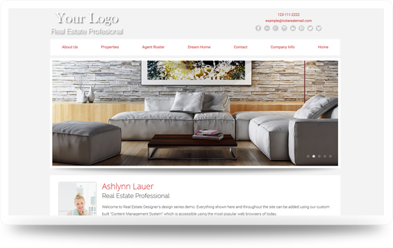 Real Estate Crisp-Red Website Template Design Preview - Click to View