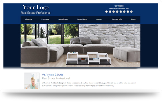 Real Estate Enchanted-Blue Website Template Design Preview - Click to View
