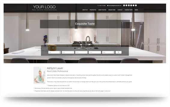 Real Estate Exclusive-Dark Website Template Design Preview - Click to View