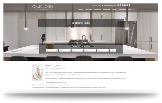 Real Estate Exclusive-Mocha Website Template Design Preview - Click to View